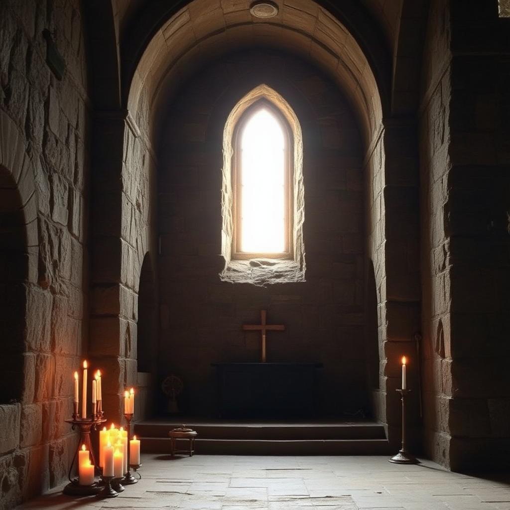 Interior contemplativo de templo antigo